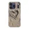 Hartvorm - Getekend - Beige - Zand Telefoonhoesje iPhone 17 Pro klein -3d