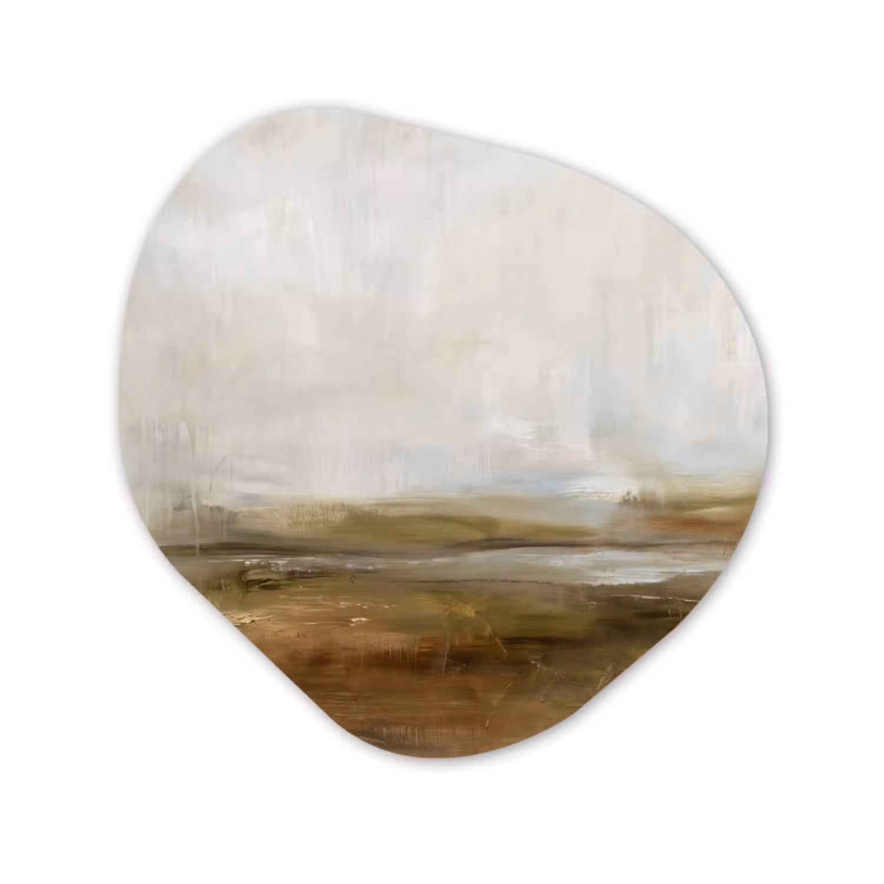 Abstract - Landschap - Natuur - Beige - Bruin Wandcirkel Organisch Forex 3mm klein -3d