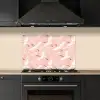 Kraanvogels - Bloesem - Roze keuken achterwand spatscherm klein 900 -sfeer1