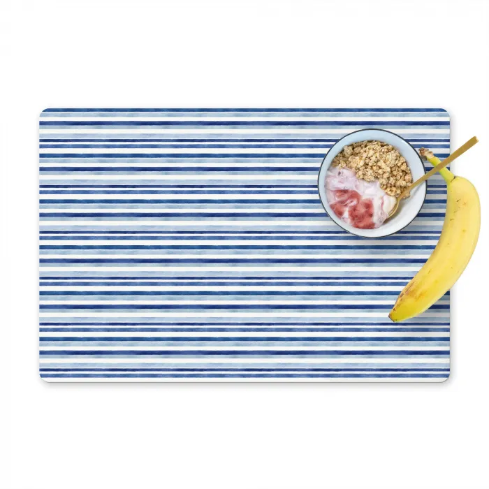 Frans - Citroen - Strepen - Blauw Placemat vinyl groot 368 -zzzproduct_Kitchenyeah-website