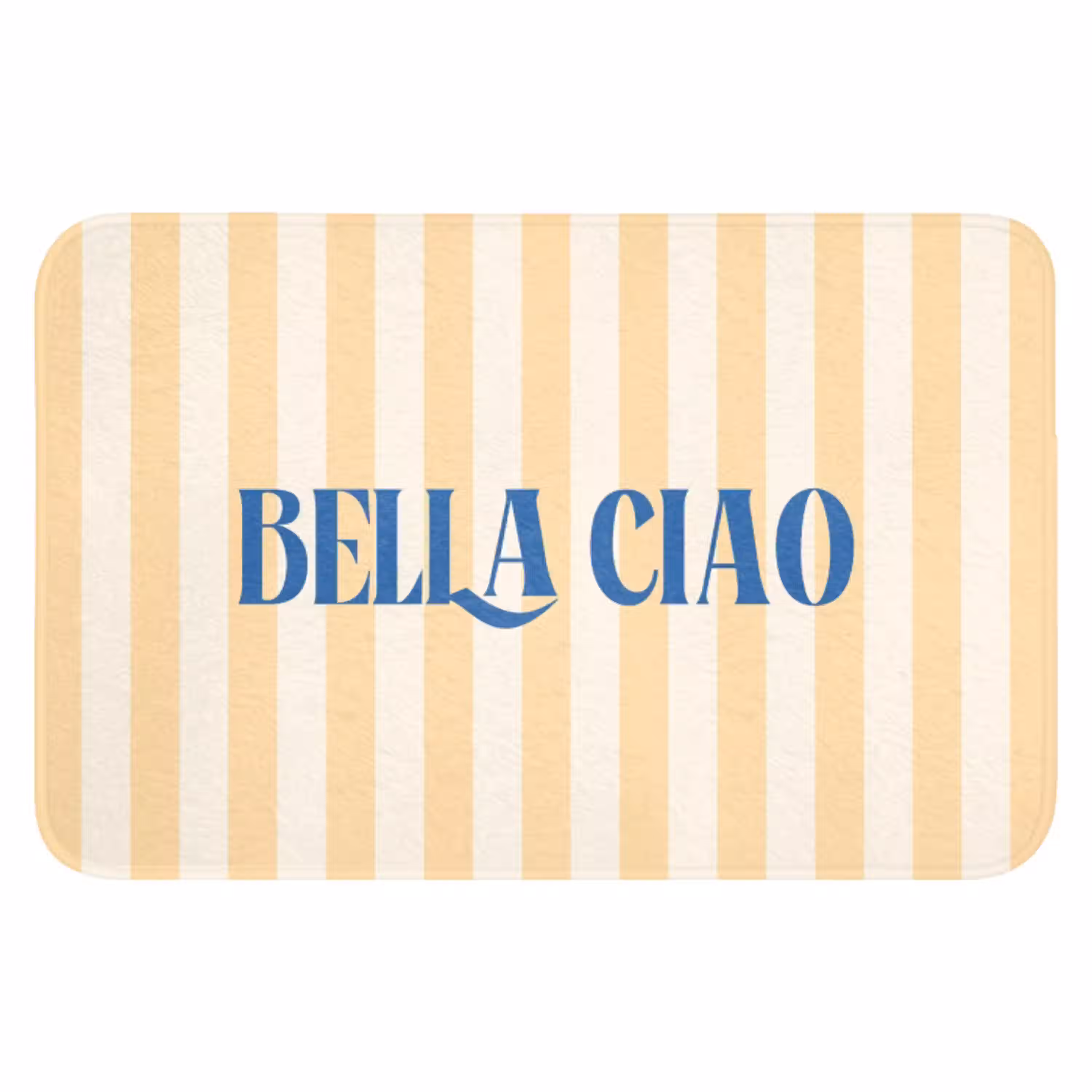 Blauw - Geel - Strepen - Bella Ciao WCmat klein -3d