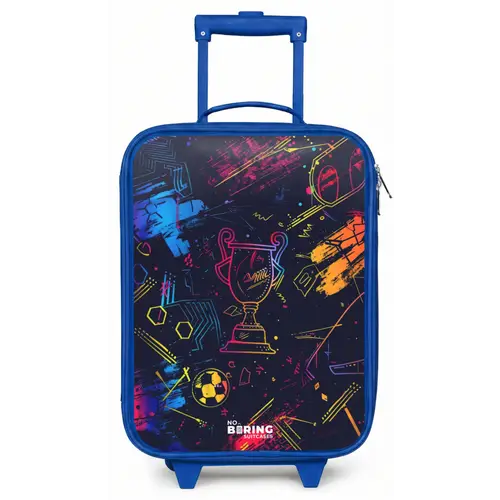 Neon sporttrofee design Kinderkoffer - Blauw klein -zz3dotto