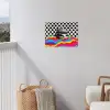 Hamburger - Stippen - Golven - Kleuren tuinposter los doek klein -sfeer8