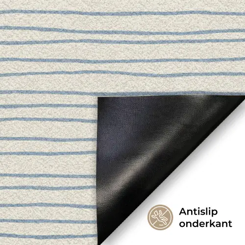 Blauw - Strepen - Beige Deurmat klein 898 -antislip_NL