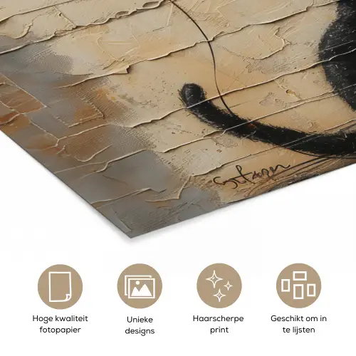 Street art - Kat - Ballon - Graffiti - Banksy poster papier klein -closeup_NL