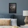 Wereldkaart - Stenen - Realistisch fotolijst zwart zonder passe partout klein -sfeer3