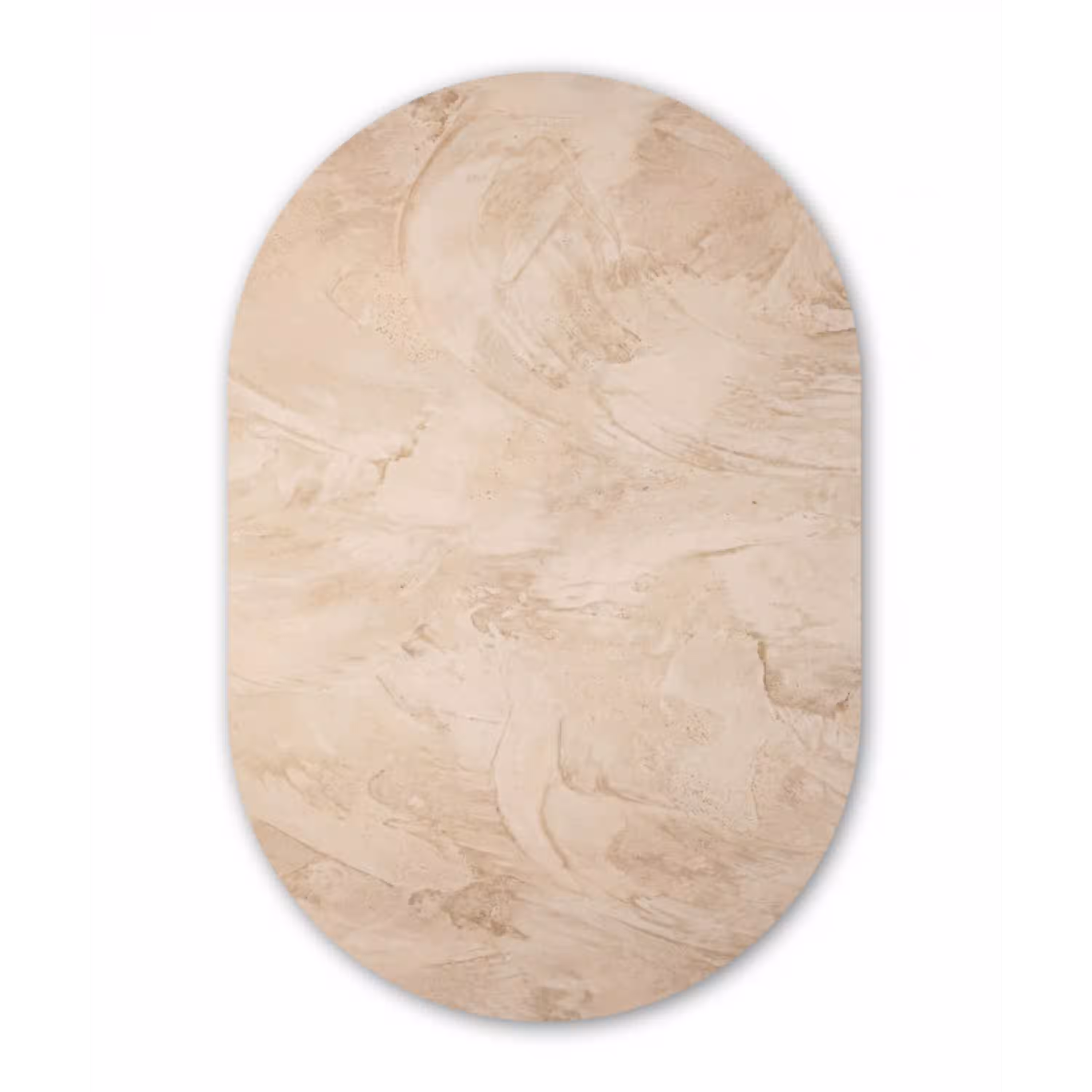 Textuur - Patroon - Abstract - Modern - Beige Wandcirkel Ovaal Aluminium middel -3d