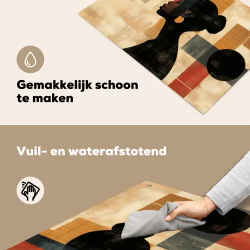Zijaanzicht - Vrouw - Vormen Inductie beschemer met haakjes klein -ky-schoon-nl