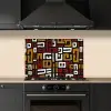 Abstract - Patroon - Rood keuken achterwand spatscherm klein -sfeer1