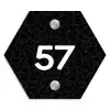 Zwart panterprint - Traditioneel Naambord Hexagon klein -3d
