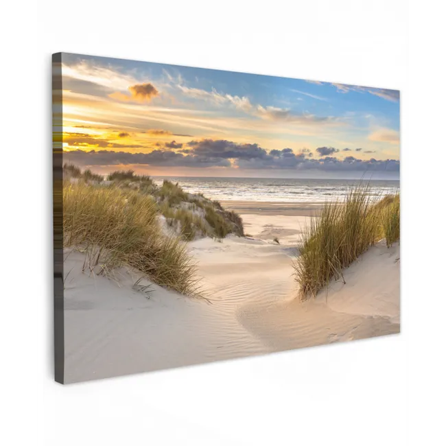 Strand - Duin - Gras - Zonsondergang - Zee canvas 2cm klein -z3d