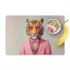 Tijger - Strik - Jasje - Roze Placemat vinyl groot -zzzproduct_Kitchenyeah-website