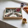 Brug - Winterlandschap - Bos - Natuur - Sneeuw Dienblad Rechthoek middel -sfeer2