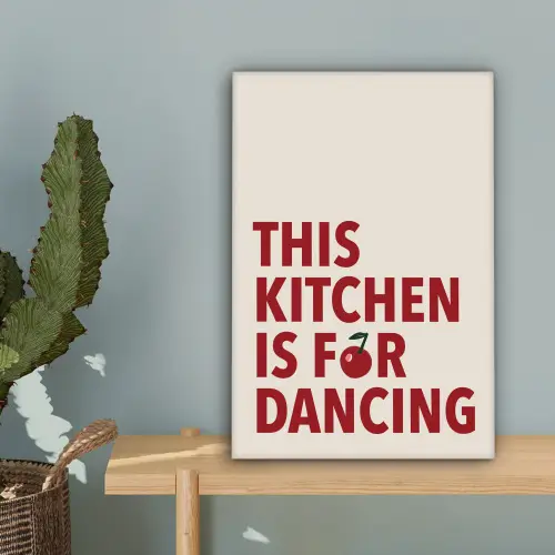 Rood - Quote - Kersen canvas 2cm klein -sfeer4