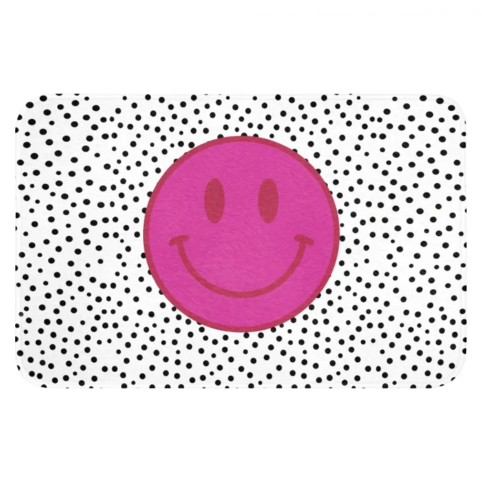 Smiley - Roze - Stippen WCmat klein -3d