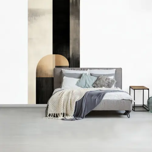 Vormen - Modern - Zwart fotobehang vinyl groot -slaapkamer