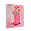 Roze - Bloemen - Cowboy aluminium wit klein -3d
