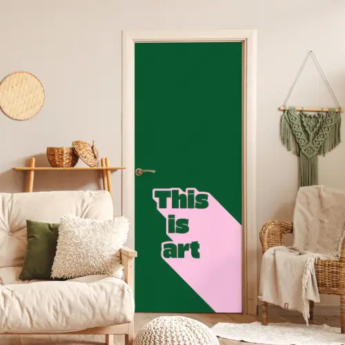 This is art - Schaduw - Roze deurposter klein -sfeer2