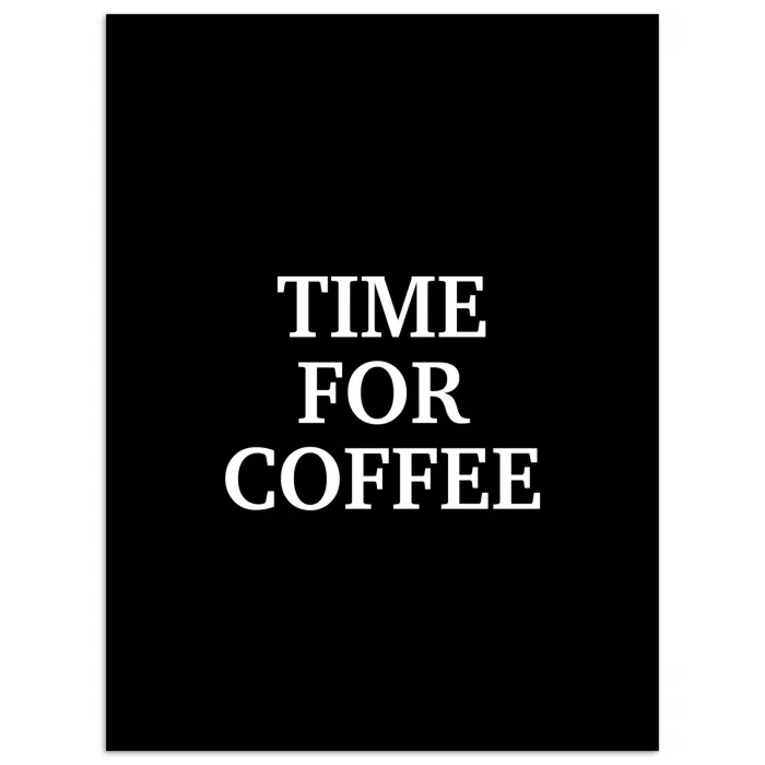 Quotes - Letters - Koffie - Zwart poster papier klein -3d