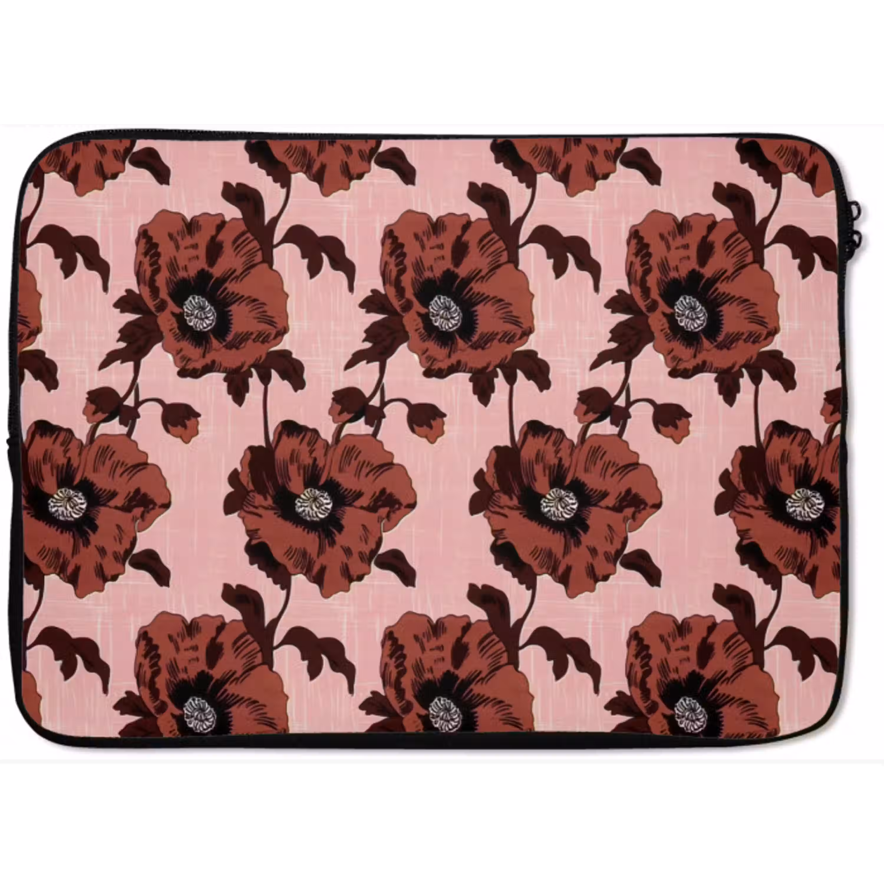 Bloemen - Retro - Rood laptophoes neopreen klein 279 -zkaufland3dotto