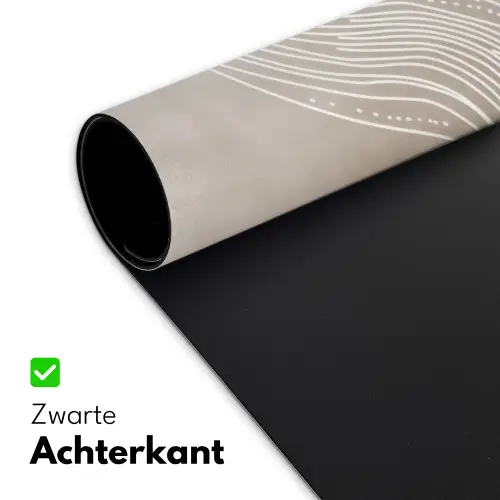 Golvende lijnen - Vloeiend - Zandkleurig Muismat XXL klein -sfeer2