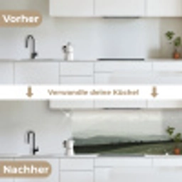 Grijs - Berg - Paarden keuken achterwand 2 middel -voor-na_DE