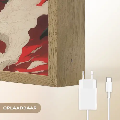 Krijger - Draak - Zwart - Rood - Rook Light Box met batterij (Wandlamp) middel -USP_websiteoplaadbaarNL