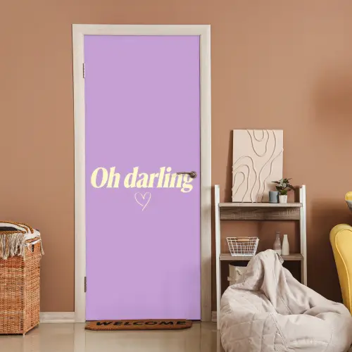 Oh darling - Hart - Paars deurposter klein -sfeer1