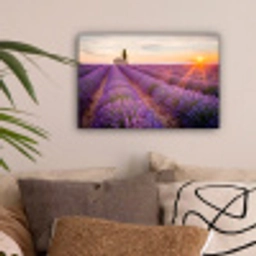 Lavendel - Zonsondergang - Bloemen - Paars canvas 2cm klein -sfeer1