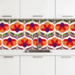 Retro - Flower Power - Vintage - Kleuren keuken achterwand 2 middel 871 -3d