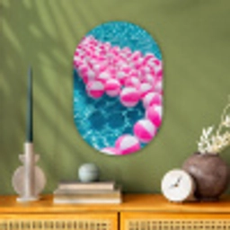 Strandballen - Roze - Water Wandcirkel Ovaal Forex klein -sfeer2