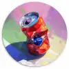Frisdrank - Blik - Paars Wandcirkel plexiglas klein -3d