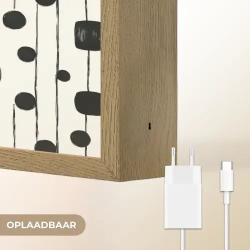 Grafisch - Modern - Zwart Light Box met batterij (Wandlamp) middel 907 -USP_websiteoplaadbaarNL