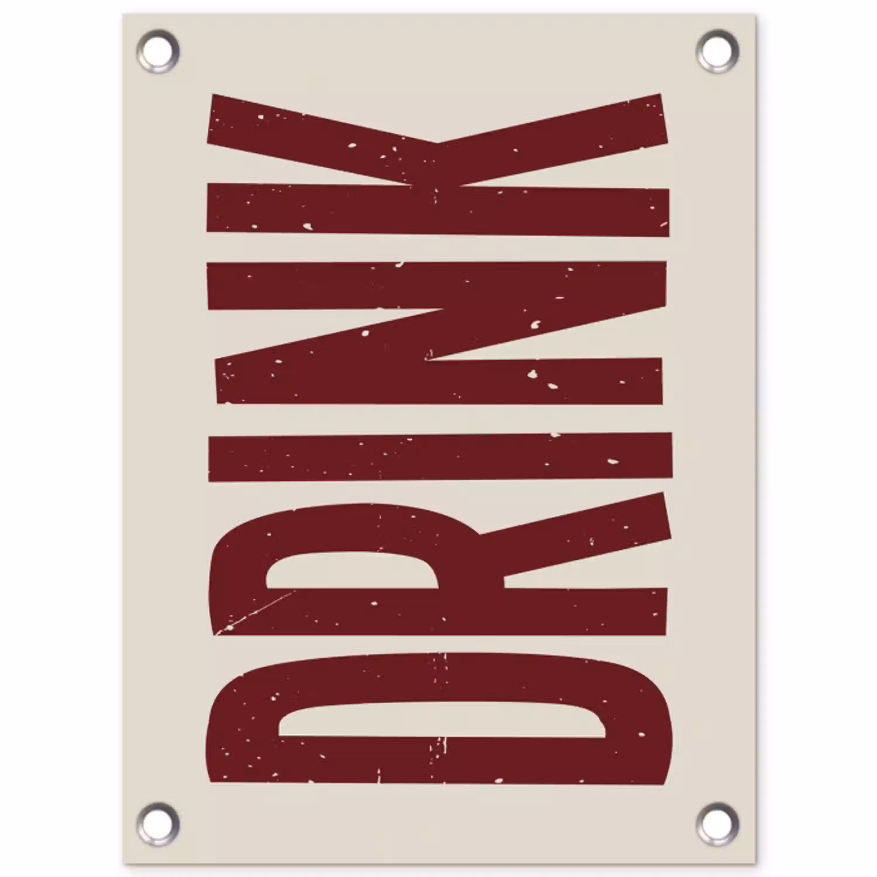 Rood - Vintage - Decoratie - Japandi tuinposter los doek klein -3d