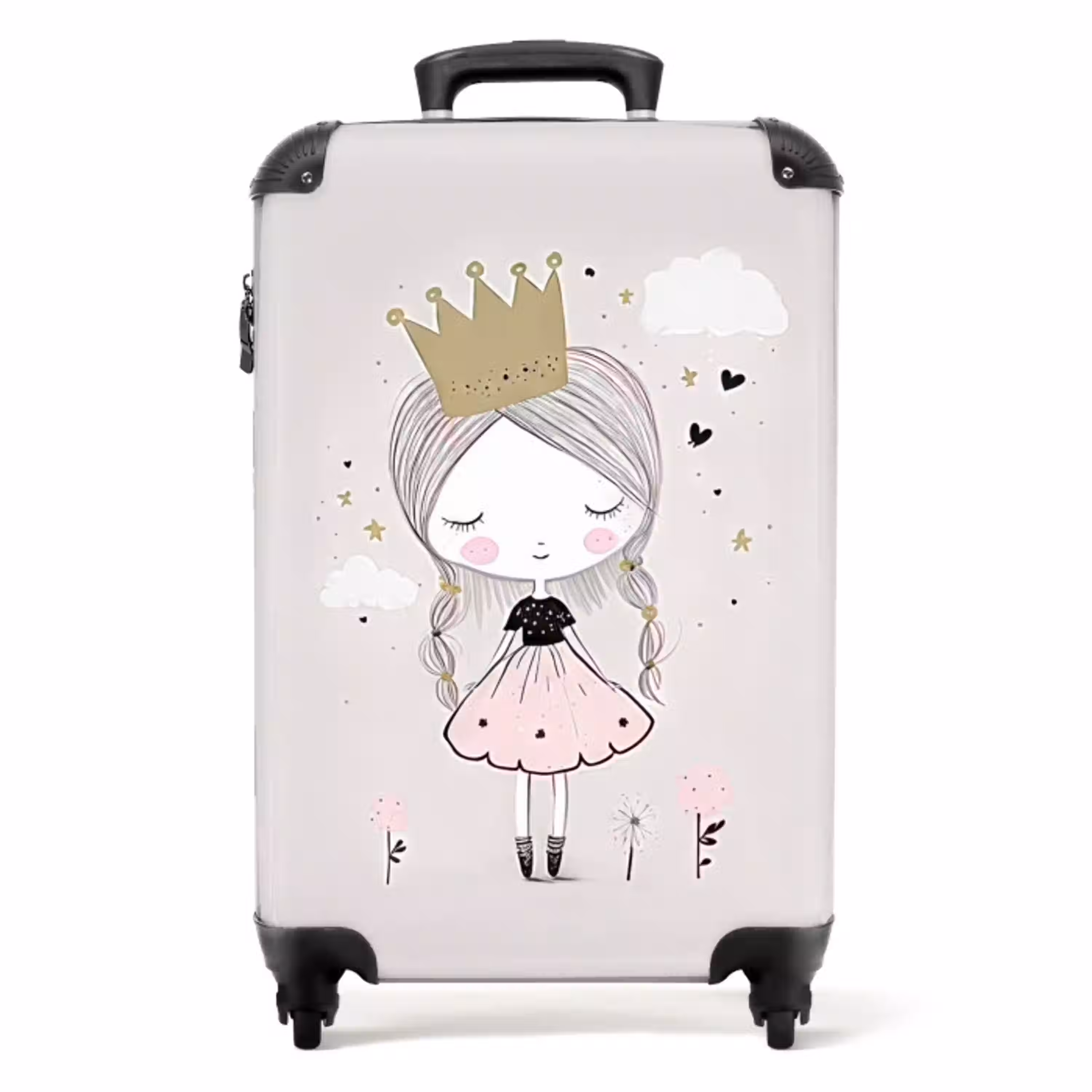 Dromerige prinses met gevlochten haar NBS - Handbagage koffer - Unisex middel -productfoto_recht