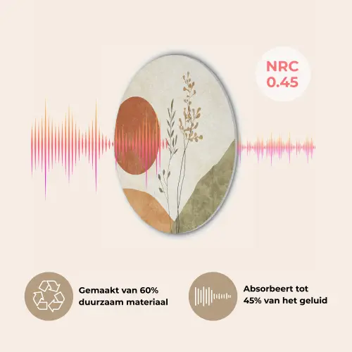 Zon - Abstract - Takken - Oranje Akoestische PET Vilt - Rond klein -USP_NL