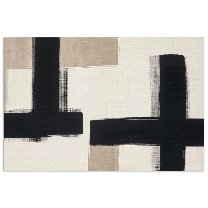 Zwart - Abstract - Japandi poster papier klein -3d