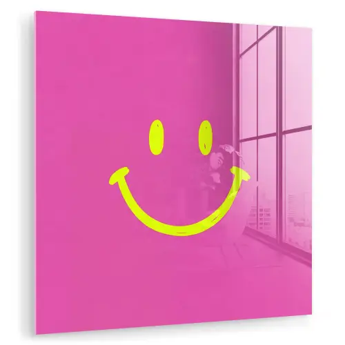 Smiley - Vrolijk - Roze plexiglas 5mm klein -zzzproduct_nieuw