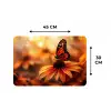 Vlinder - Bloemen - Oranje Placemat vinyl groot -specs
