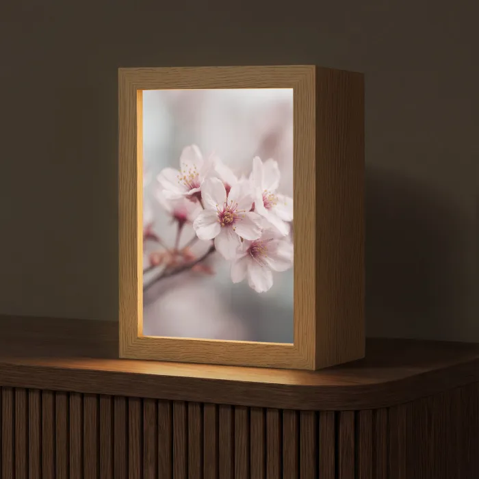 Bloesems - Meeldraden - Geel - Wazig Light Box met kabel (Tafellamp) klein -z3d_website