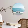 Zee - Koffiekopjes - Zomers Wandcirkel kunststof plaat 5mm dik klein -sfeer4