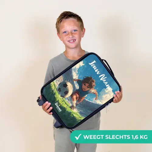 Voetbal - Gras - Stadion - Schilderij Kinderkoffer - Zwart klein -sfeer4_NL