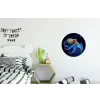Octopus - Stippen - Blauw - Zee Wandcirkel aluminium klein -kinderkamer