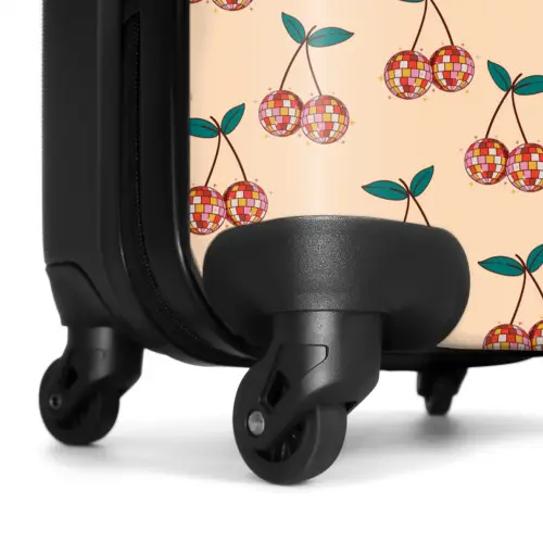 Retro disco kersen patroon kleurrijk NBS - Handbagage koffer - Kinderen Unisex middel -wiel