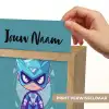 Superheld - Blauw - Jongens Light Box met kabel (Kinderlampje) klein -USP_websiteprintNL