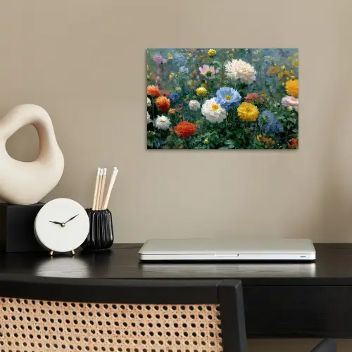 Close-up - Veld - Bloemen - Kleurrijk poster papier klein -sfeer1