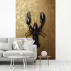 Kreeft - Zwart - Goud - Luxe fotobehang vinyl groot -woonkamer