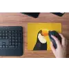 Toekan - Minimalistisch - Snavel - Oranje muismat rubber klein -toetsenbord
