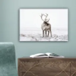 Rendier - Gewei - Sneeuw - Winter canvas 2cm klein -sfeer4