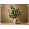 Vaas - Olijftakken - Bladeren - Beige tuinposter los doek klein -3d